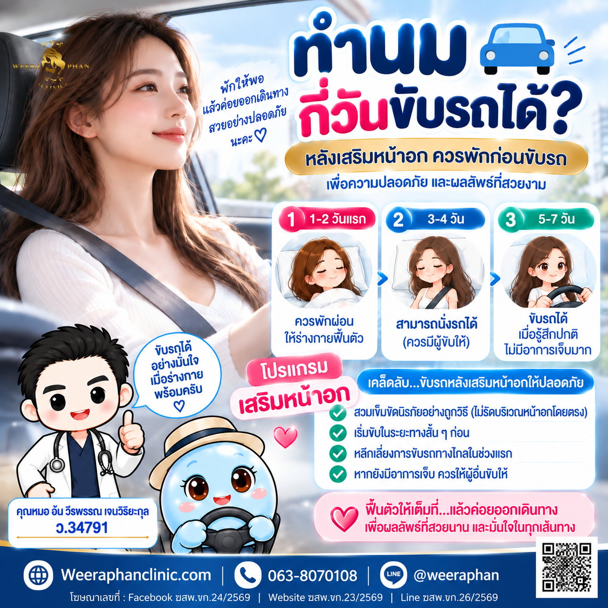 ทำนมกี่วันขับรถได้